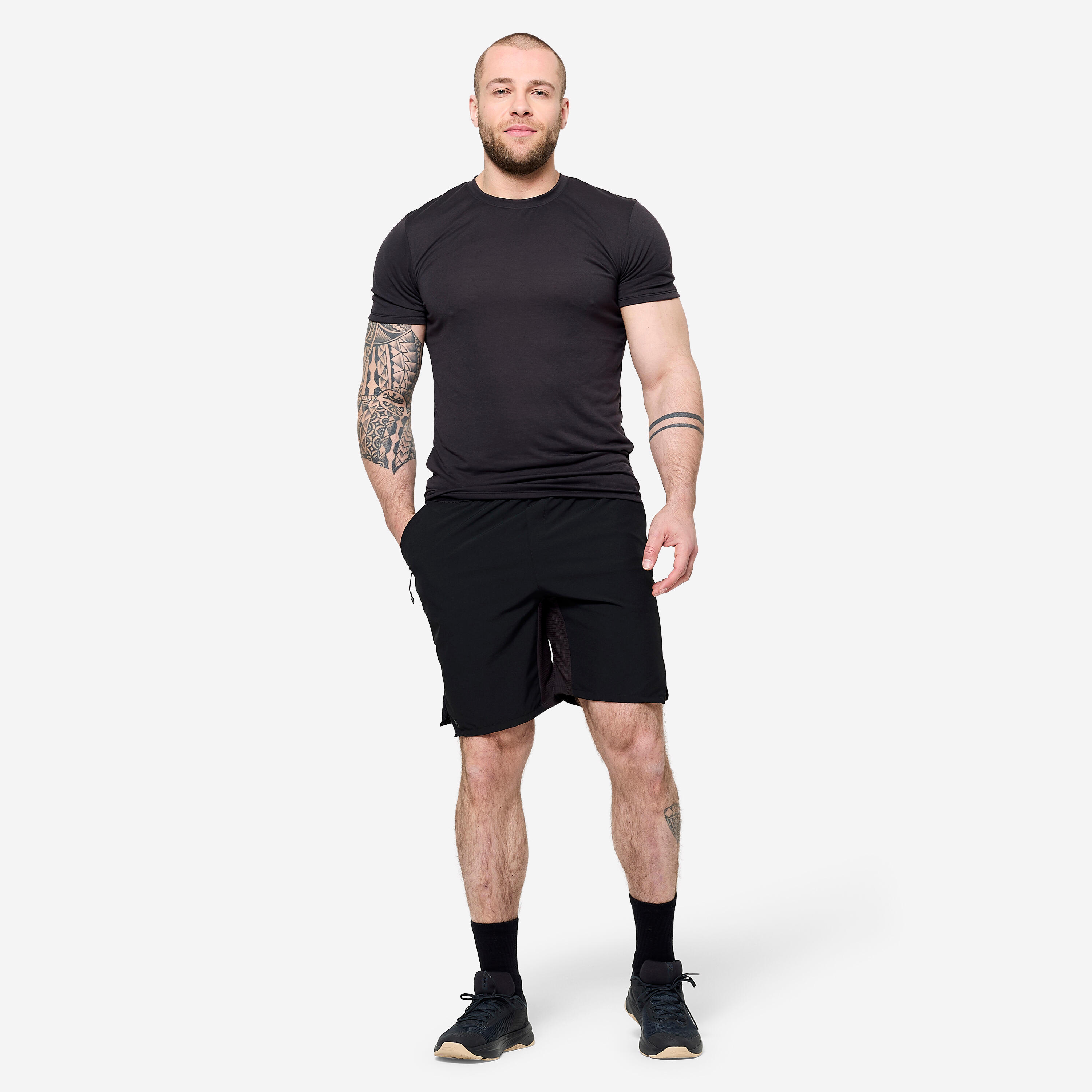 Koszulka fitness męska Domyos slim krótki rękaw