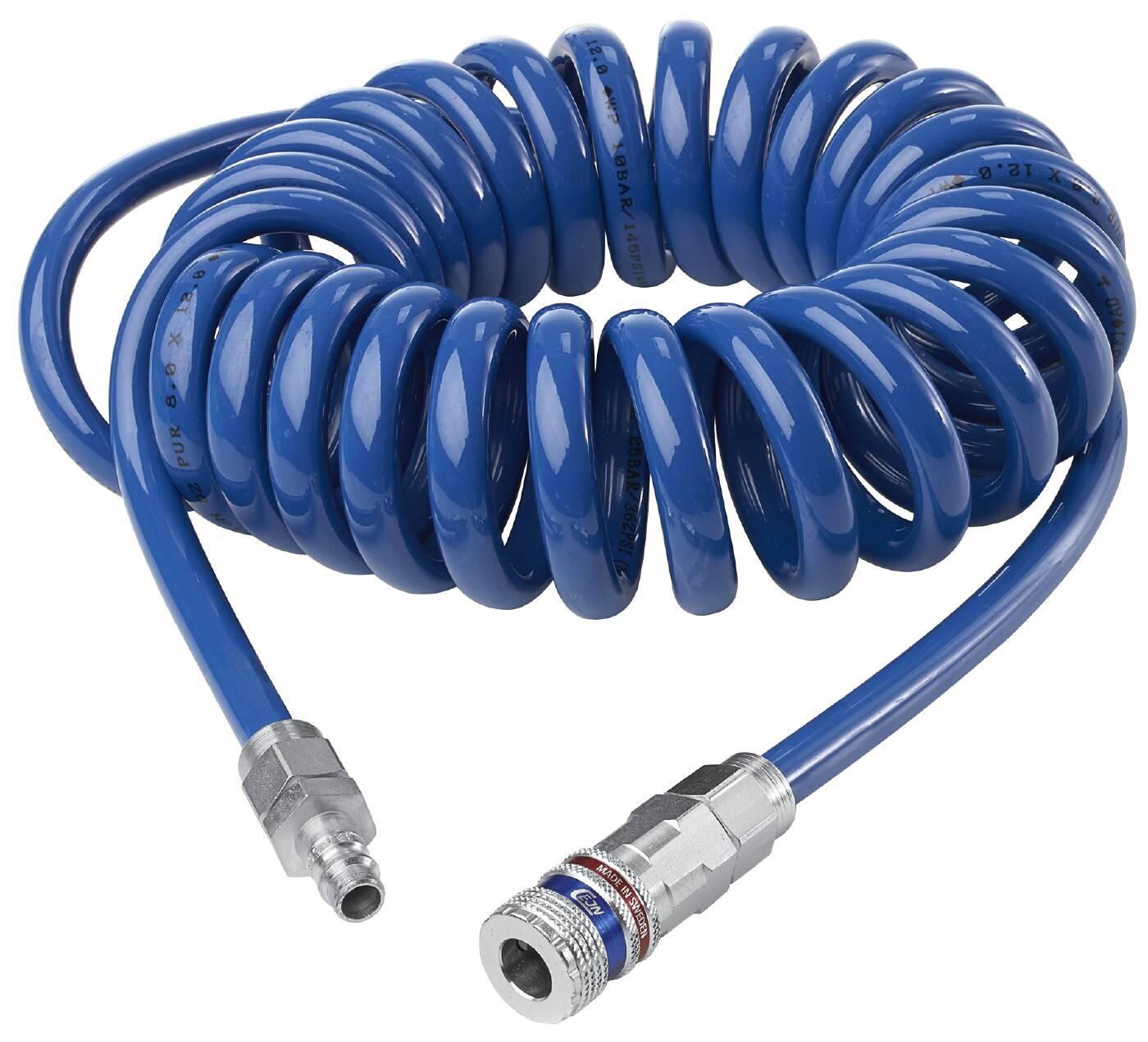 WhispAir wąż spiralny niebieski 8 mm x 4 m