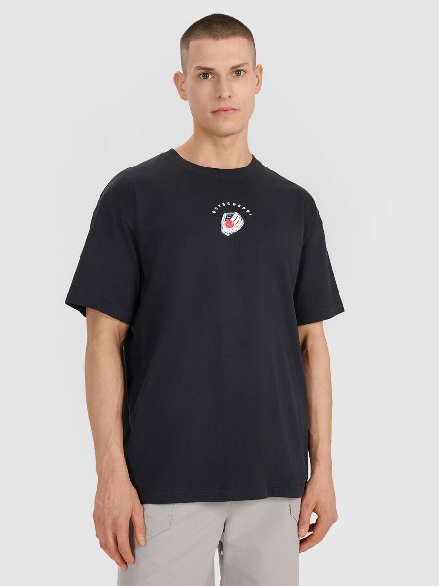T-shirt oversize z nadrukiem męski 4F 4FRSS25TTSHM2981