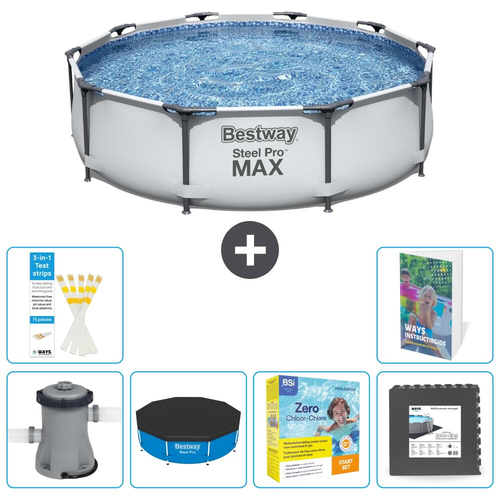 BESTWAY Basen Steel Pro MAX Okrągły - 305x76 cm - 7-częściowy S259