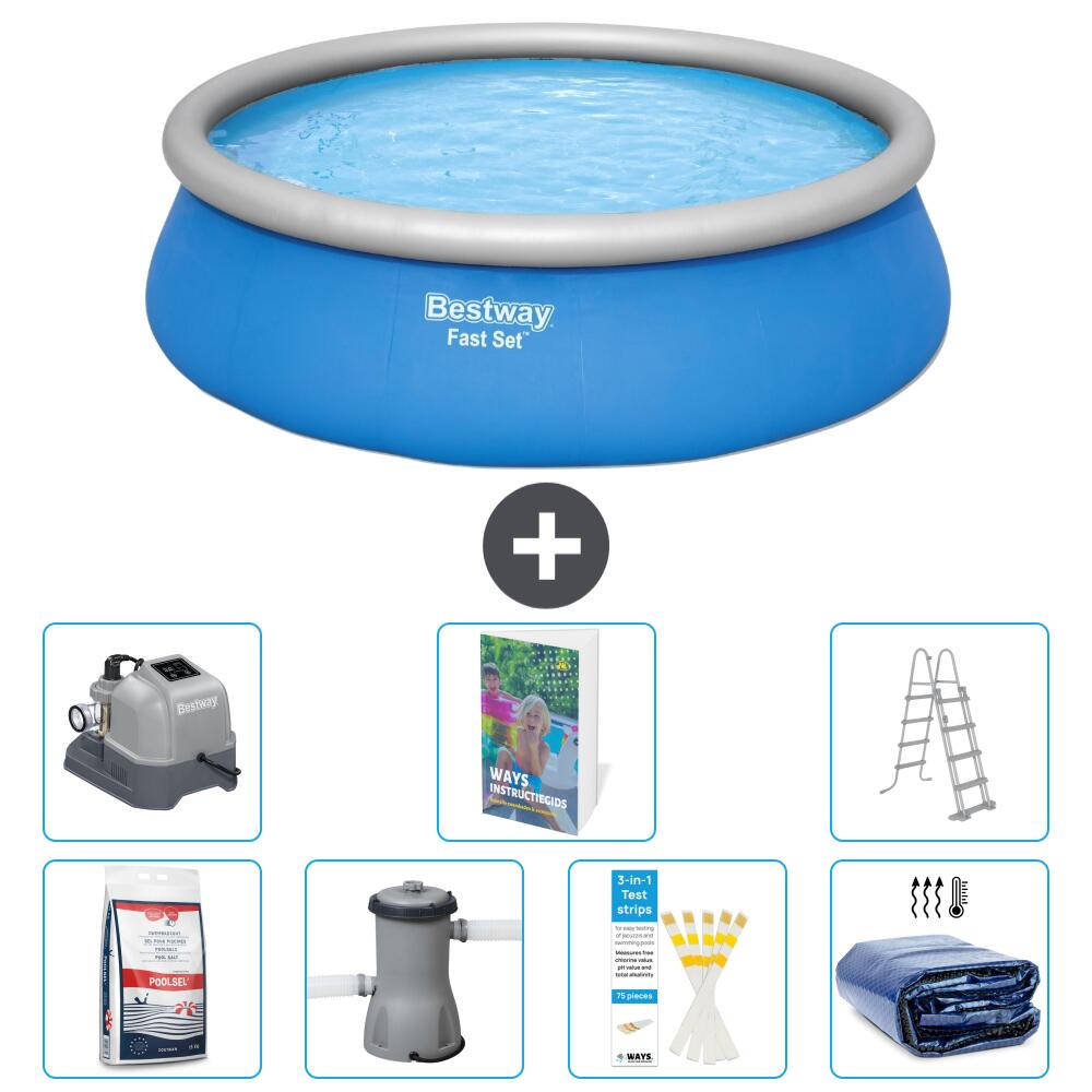BESTWAY Basen Fast Set Okrągły - 457x122 cm - 8-częściowy S503