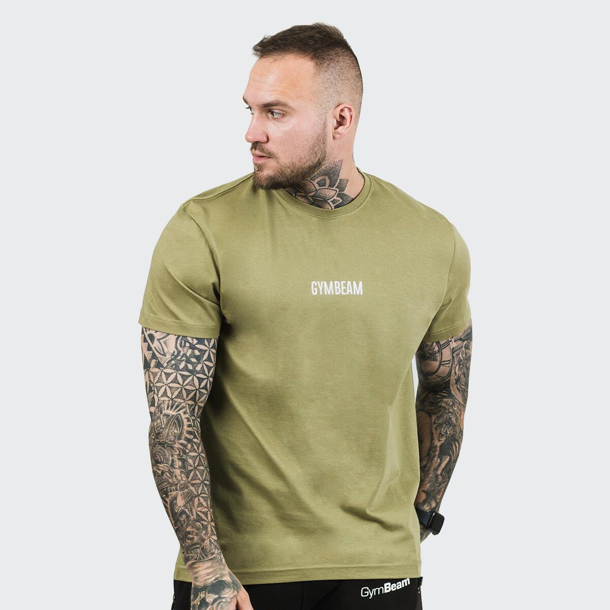 Koszulka męska fitness regular fit oliwkowa FIT