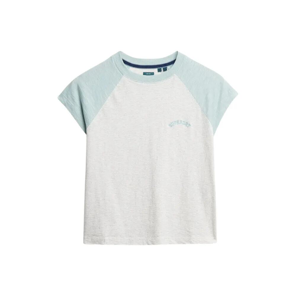T-shirt z bawełny organicznej z rękawami raglanowymi i logo dla kobiet Superdry