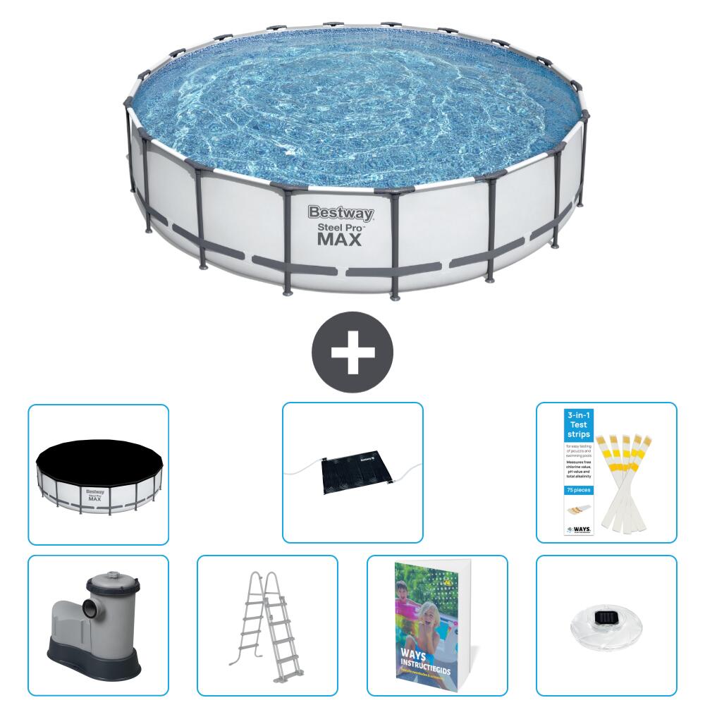 BESTWAY Basen Steel Pro MAX Okrągły - 549x122 cm - 8-częściowy S598