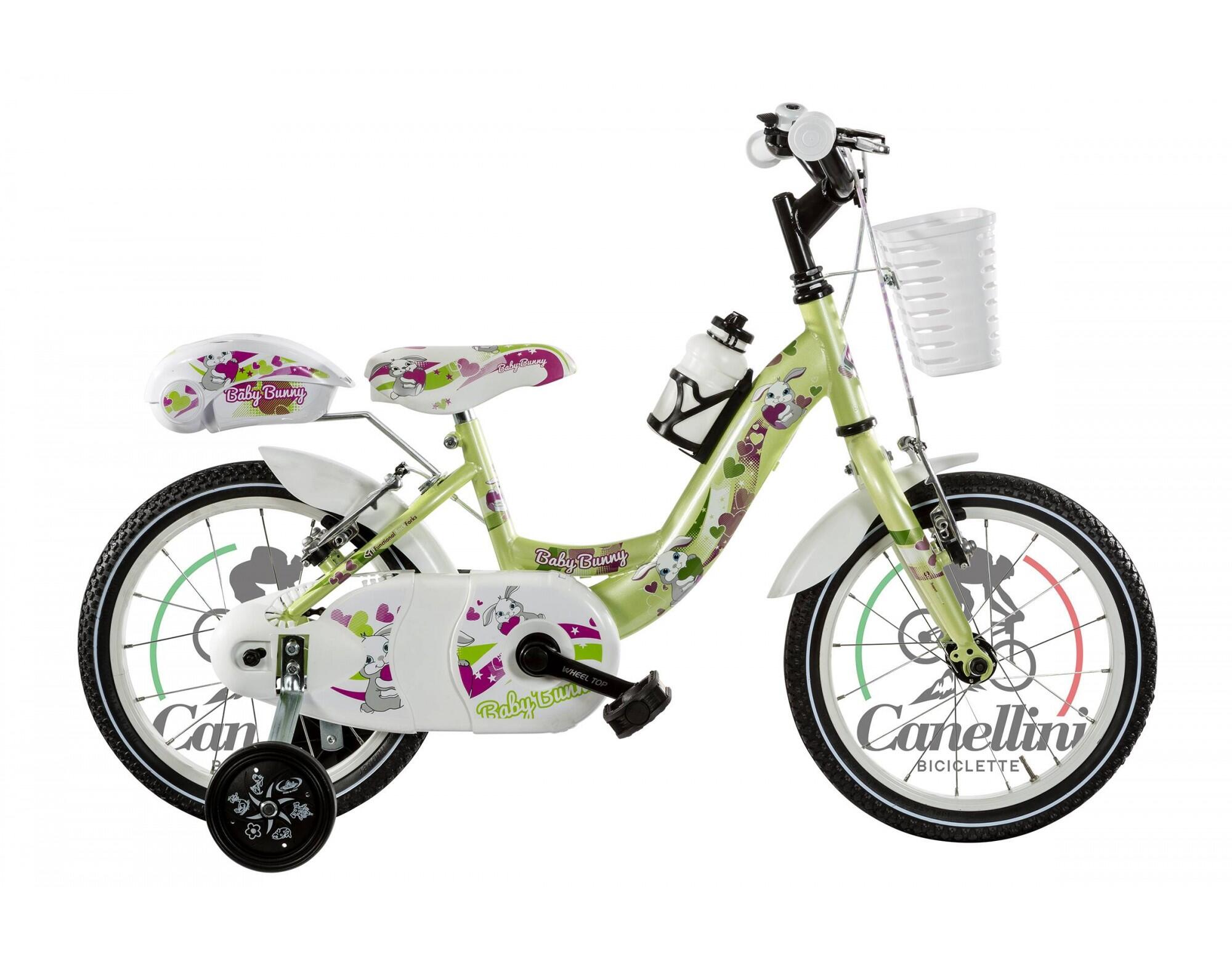Rower Dziecięcy Canellini VENERE 14 BABY BUNNY - Jasnozielony