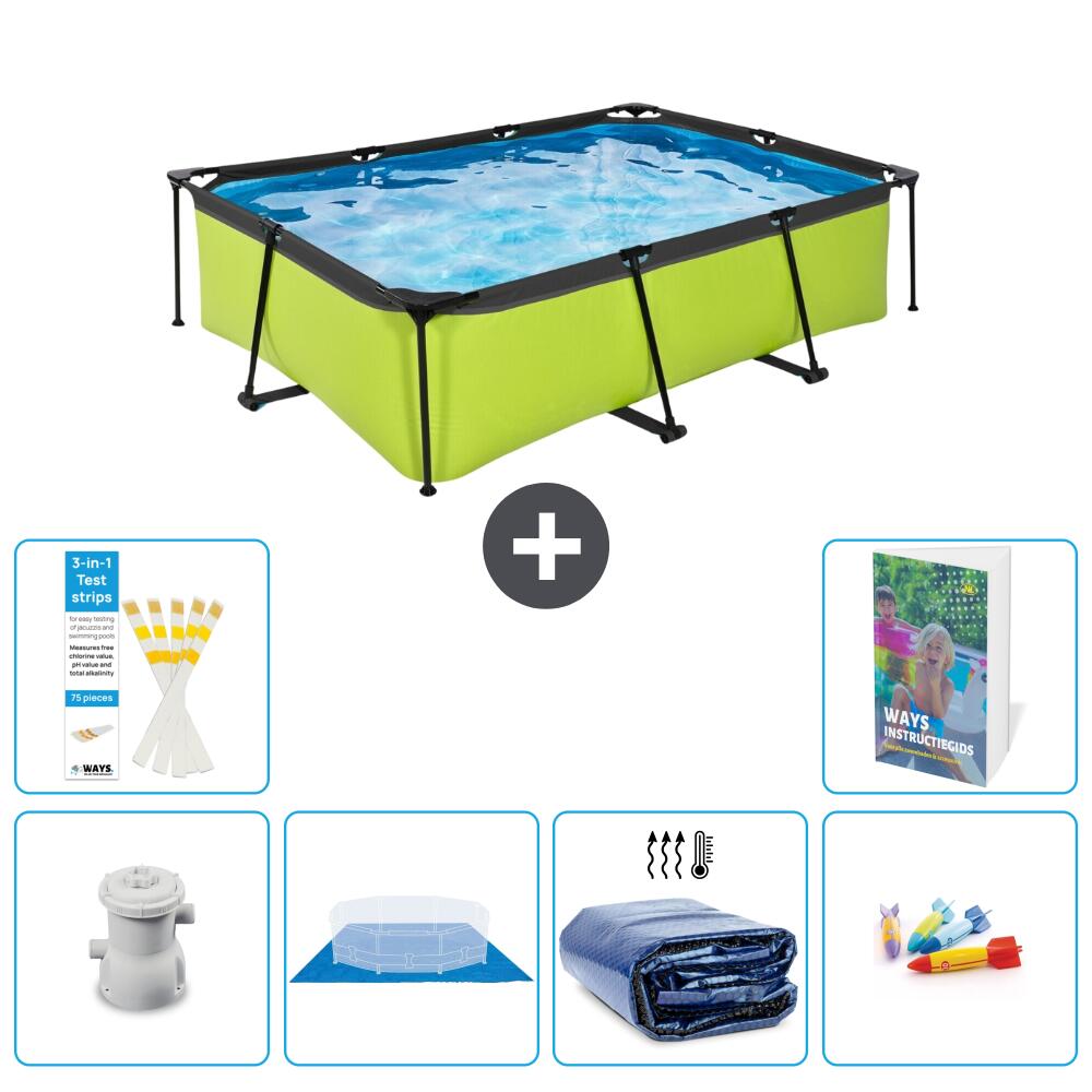 EXIT TOYS Basen Prostokątny - 220x150x65 cm - 7-częściowy S220