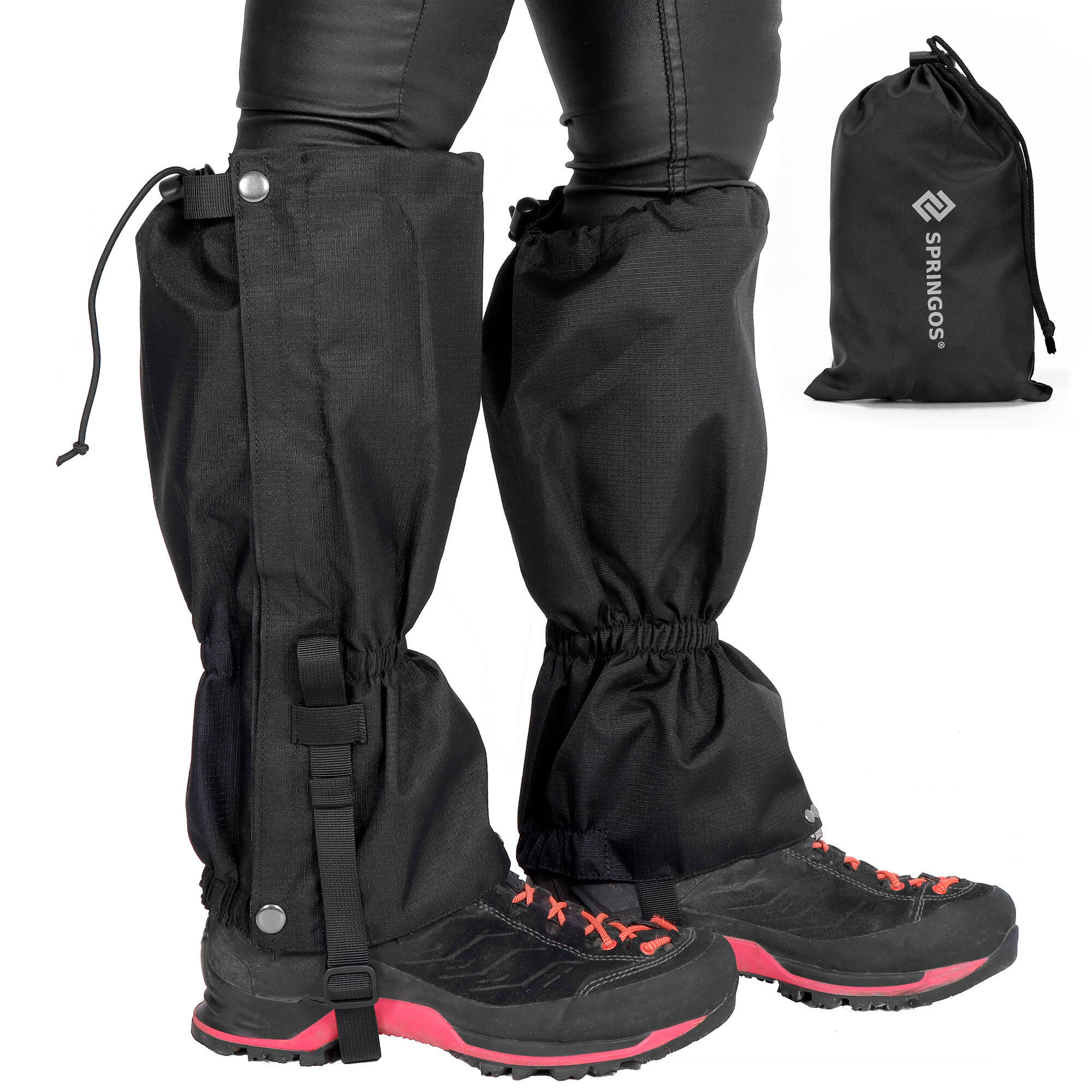 Stuptuty trekkingowe, wodoodporne ochraniacze na buty czarne