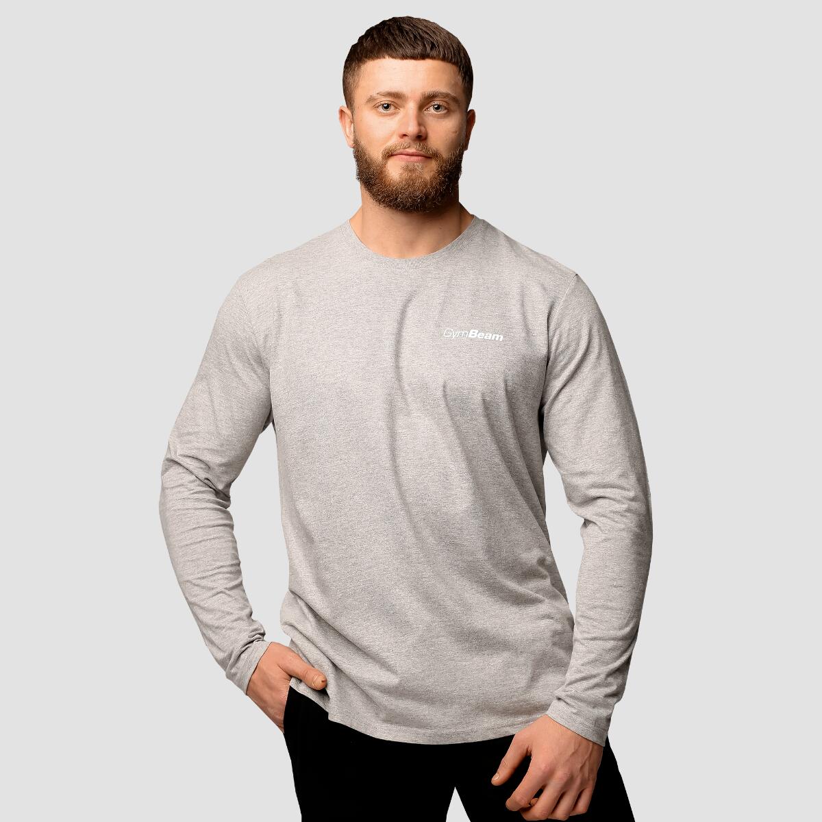 Koszulka męska fitness z długim rękawem szara Basic