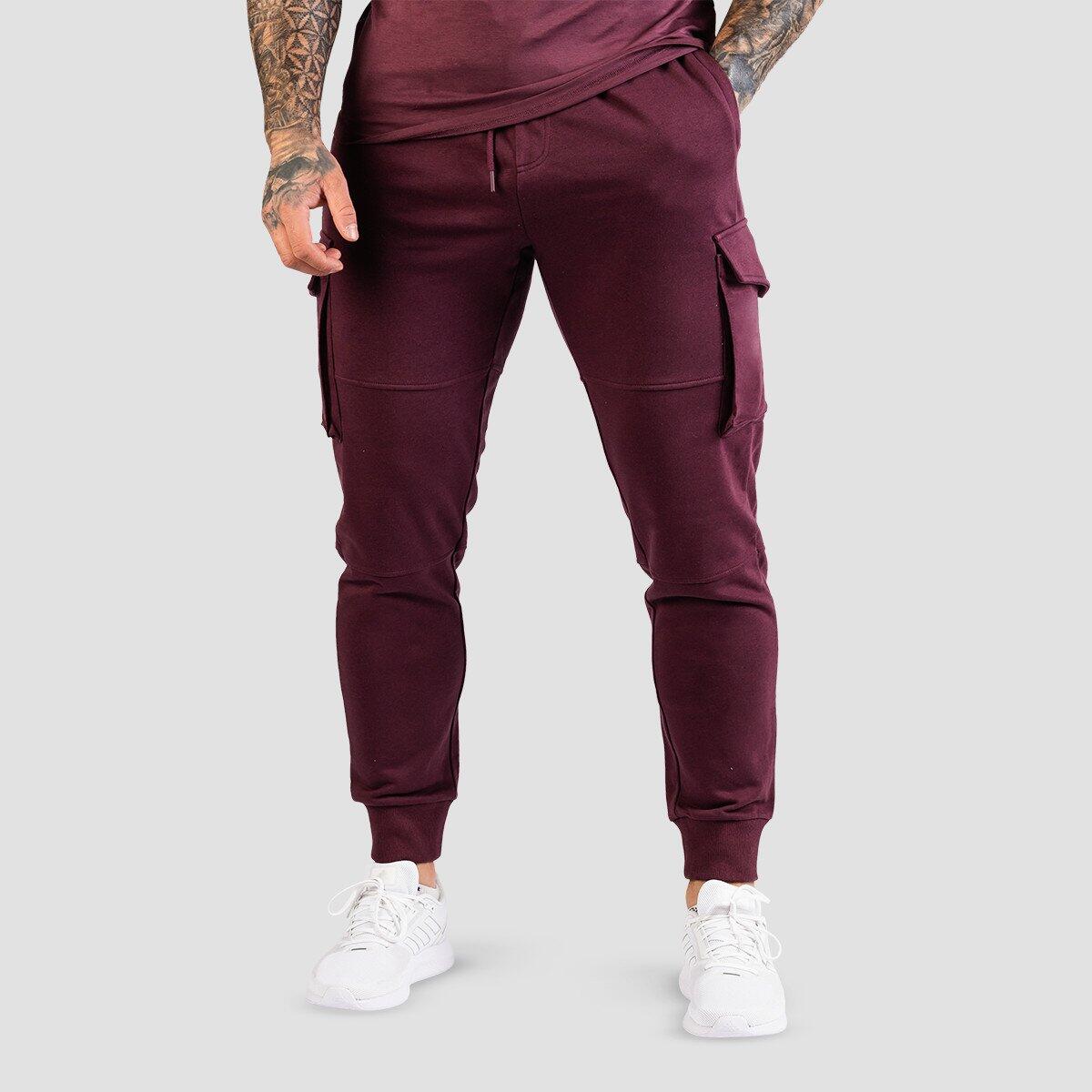 Joggery męskie fitness slim bakłażanowe TRN