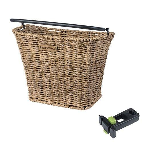Kosz Rowerowy Bremen Rattan Look Z Uchwytem Na Mostek Kf 27 X 35 X 29 Cm