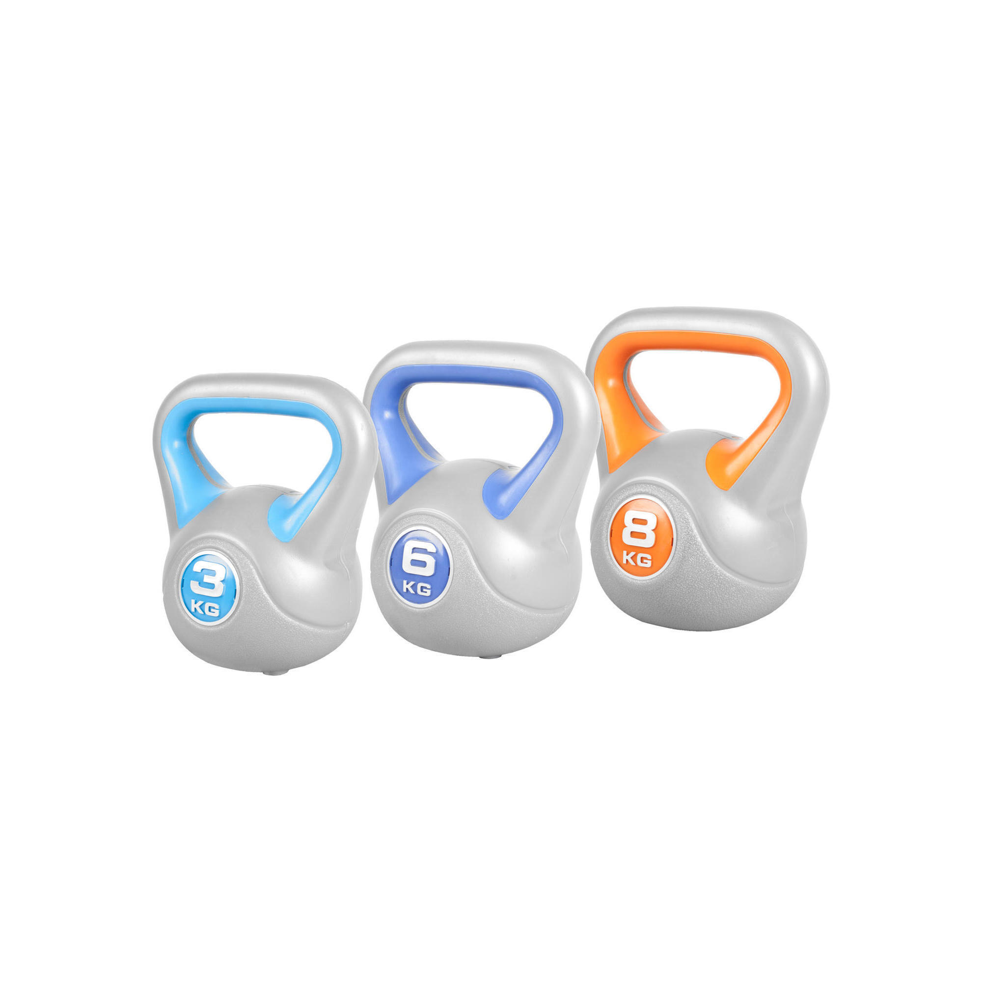 Zestaw kettlebelli do treningu siłowego Gorilla Sports 3 sztuki 17 kg