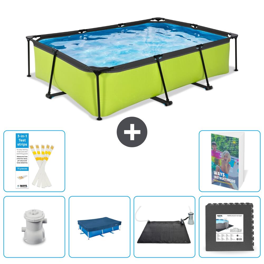 EXIT TOYS Basen Prostokątny - 300x200x65 cm - 7-częściowy S227
