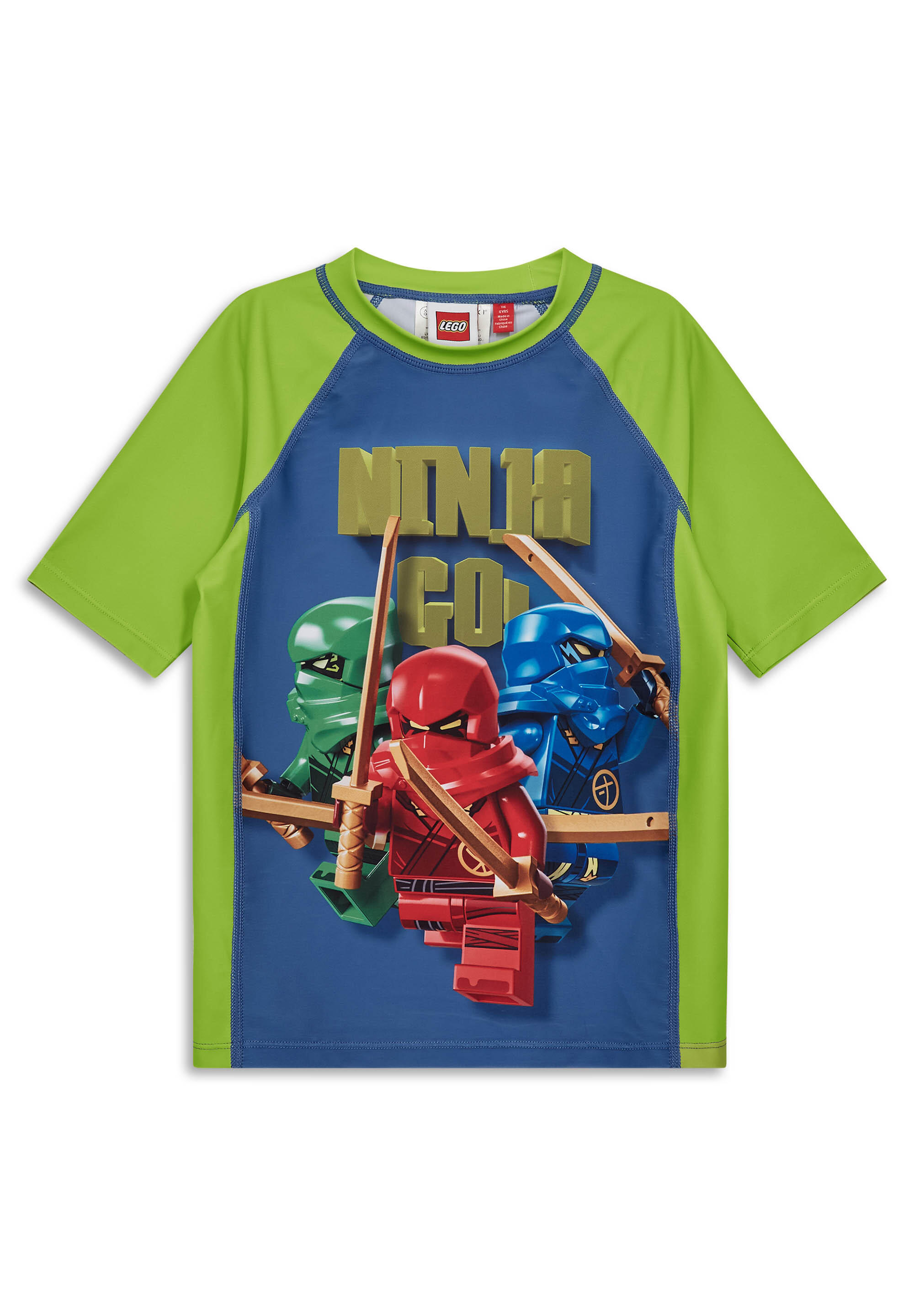 Koszulka Kąpielowa krótki rękaw Chłopięca LEGO Ninjago Aiko307 Limonkowa