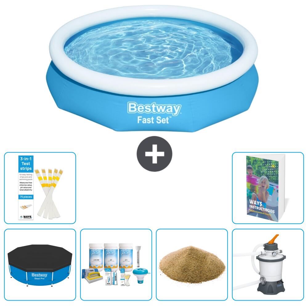 BESTWAY Basen Fast Set Okrągły - 305x66 cm - 7-częściowy S47