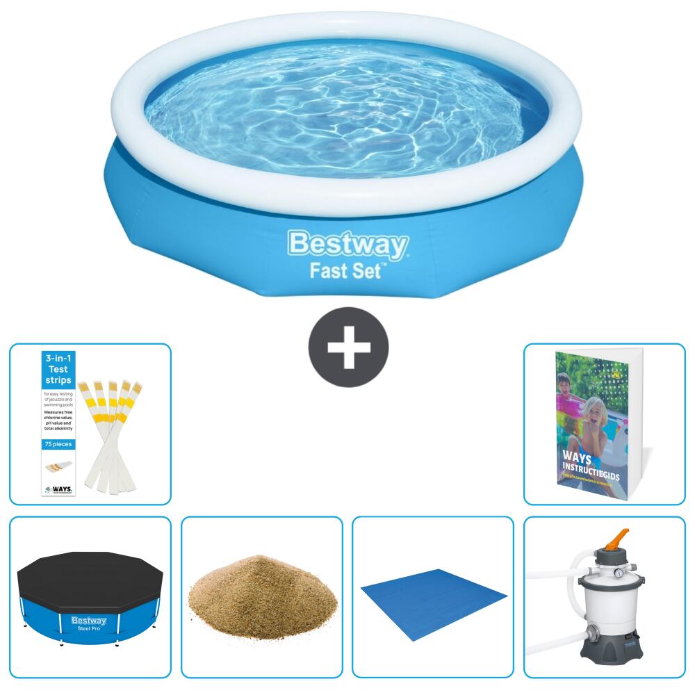 BESTWAY Basen Fast Set Okrągły - 305x66 cm - 7-częściowy S158