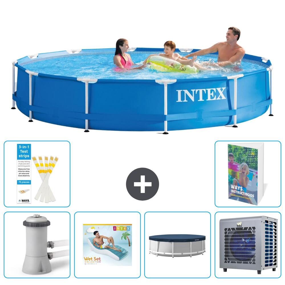 INTEX Basen ze stelażem Okrągły - 366x76 cm - 7-częściowy S207