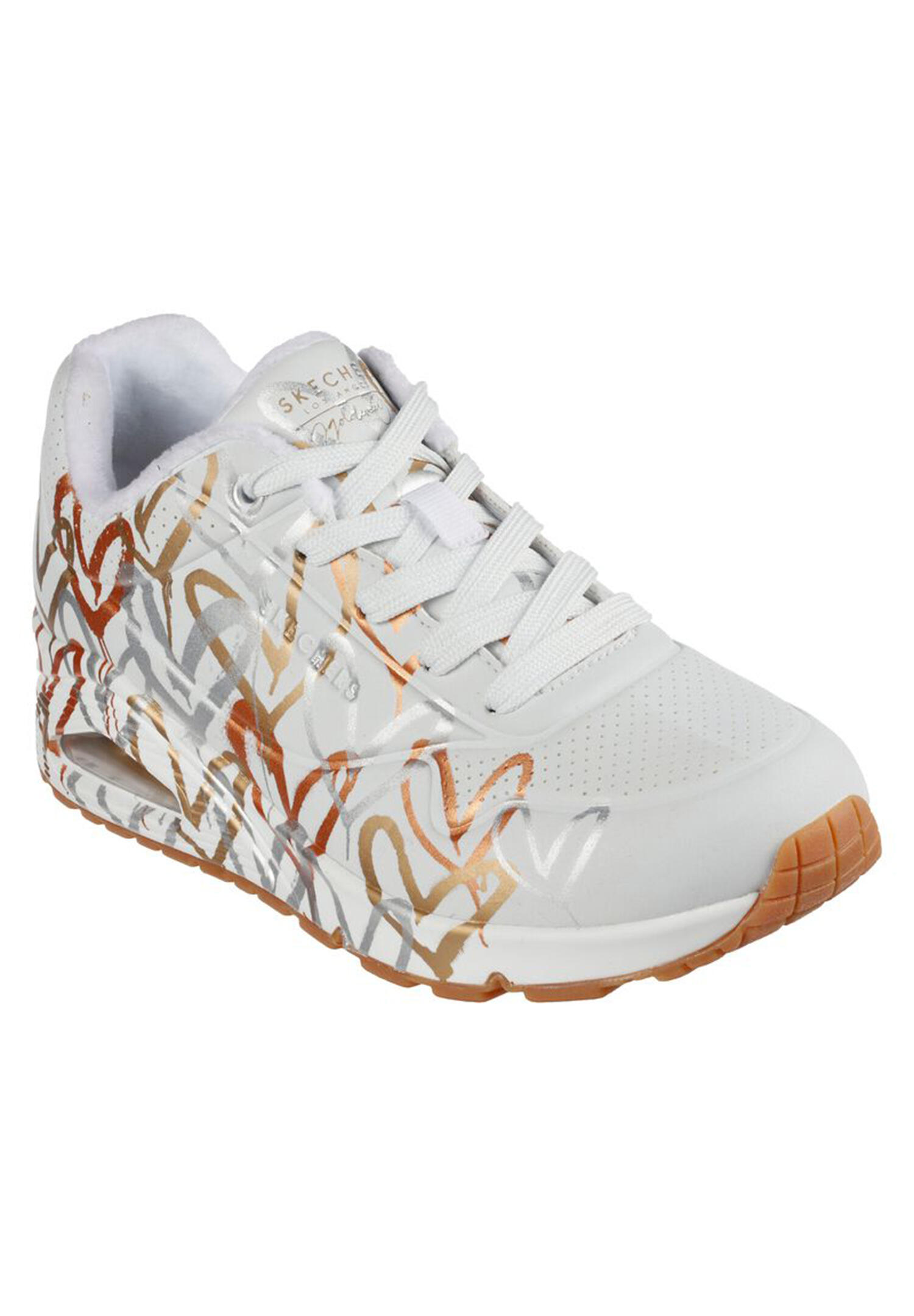 Buty do chodzenia sneakersy damskie Skechers Uno-Metallic Love