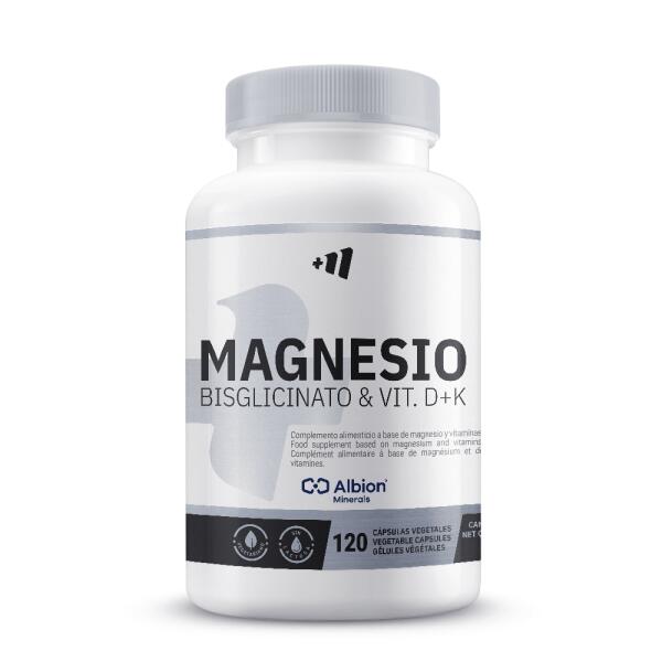 Bisglicynian magnezu z witaminami D i K - 120 kapsułek roślinnych MASMUSCULO