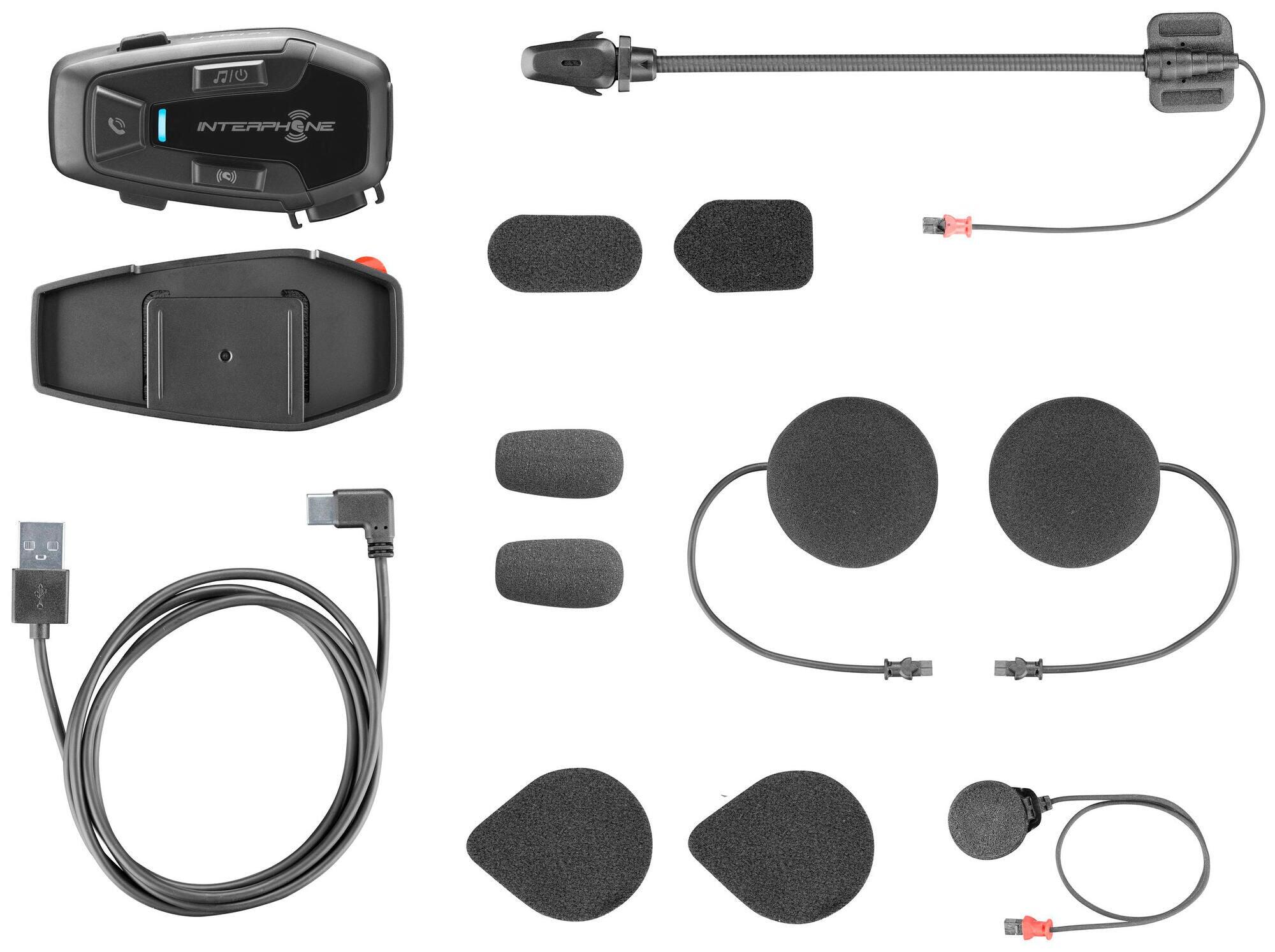 Interphone u-com 7 r - zestaw komunikacji do kasku, wersja pojedyncza