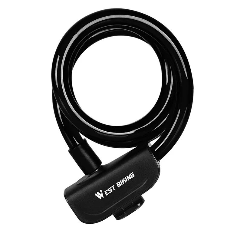 Zamek rowerowy WEST BIKING - Wzmocniony i wydłużony kabel stalowy