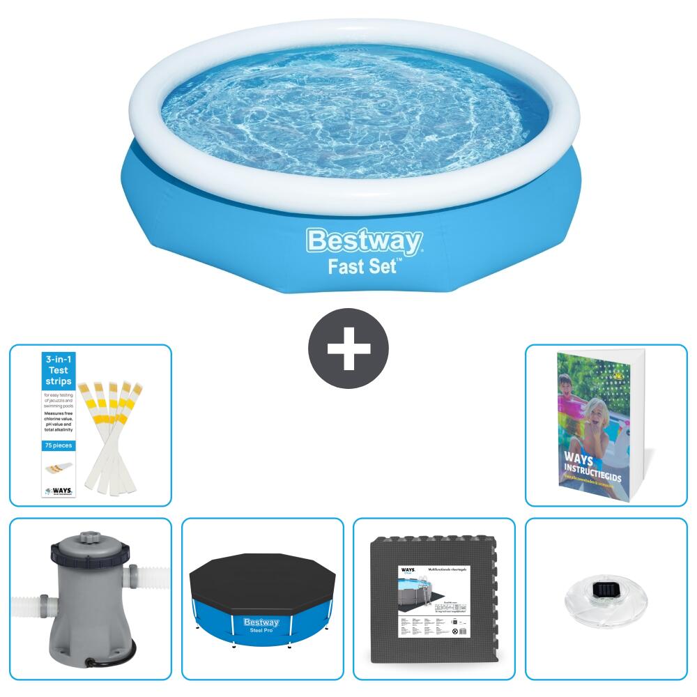 BESTWAY Basen Fast Set Okrągły - 305x66 cm - 7-częściowy S312