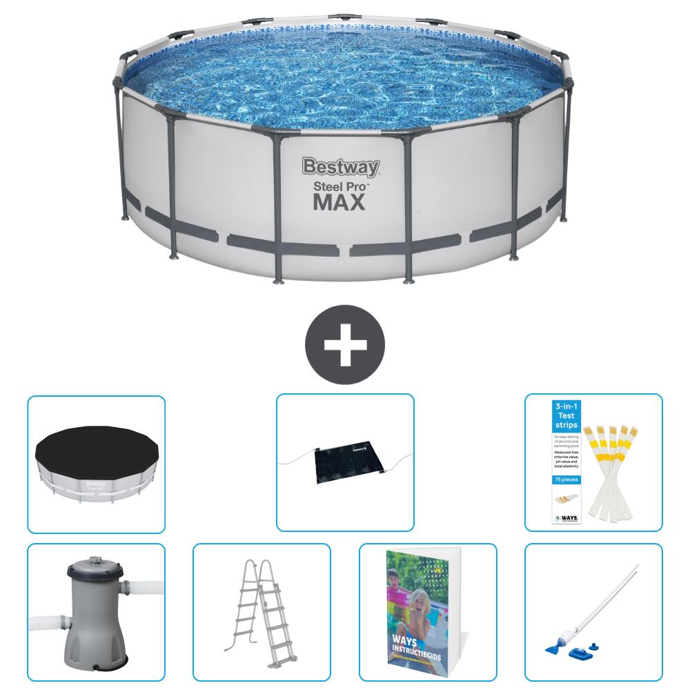 BESTWAY Basen Steel Pro MAX Okrągły - 427x84 cm - 8-częściowy S600