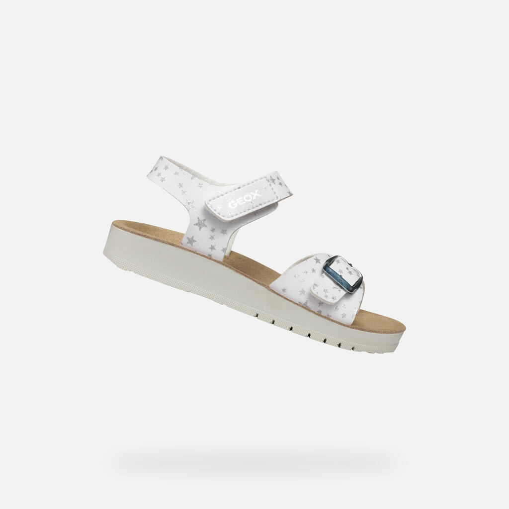 Sandały GEOX J SANDAL COSTAREI GI Biały