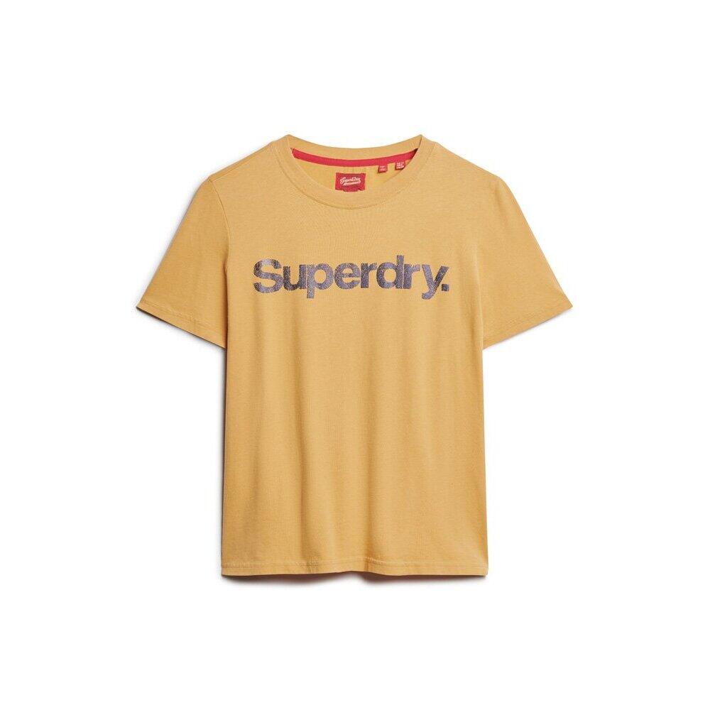 Damska koszulka z metalicznym logo Superdry Core