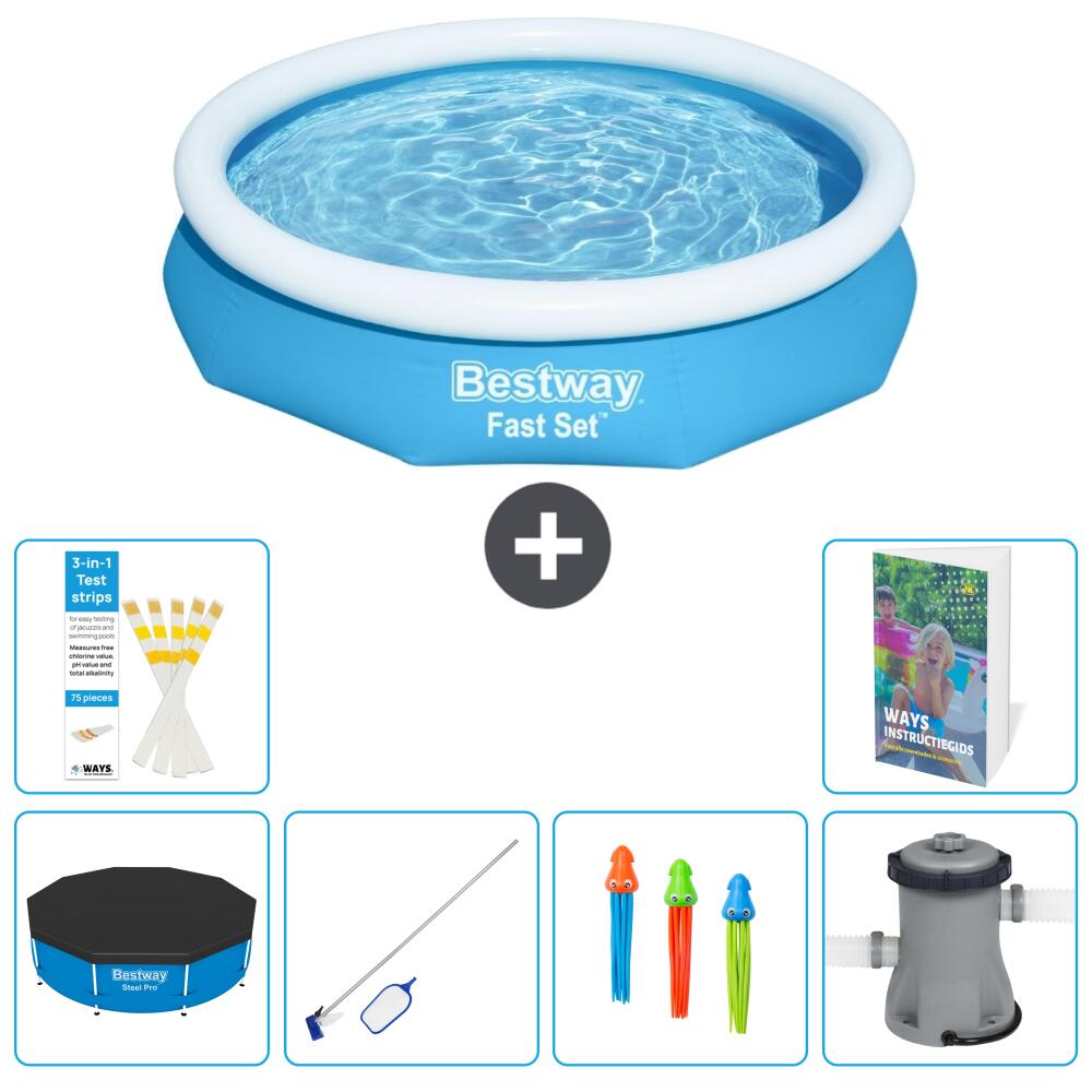 BESTWAY Basen Fast Set Okrągły - 305x66 cm - 7-częściowy S125