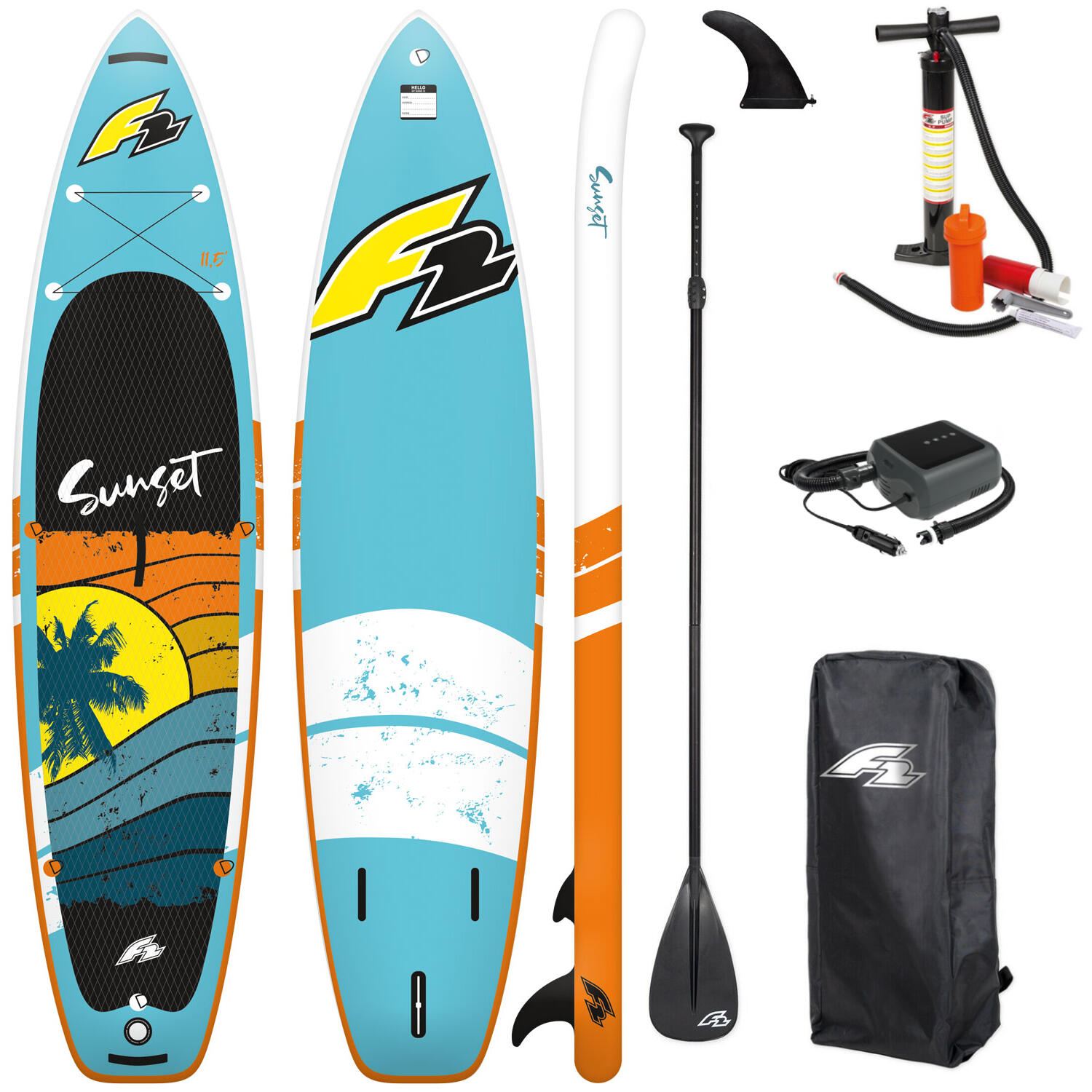 Deska SUP Pompowana F2 Sunset 10'2 310 cm + Elektryczna pompka PBG 6 12V