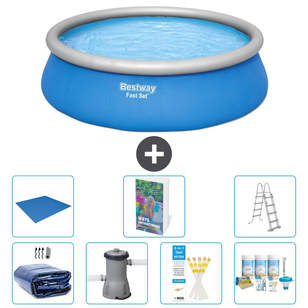BESTWAY Basen Fast Set Okrągły - 457x122 cm - 8-częściowy S463