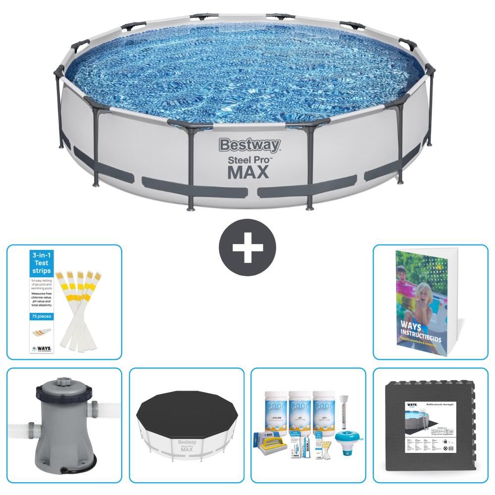 BESTWAY Basen Steel Pro MAX Okrągły - 366x76 cm - 7-częściowy S238
