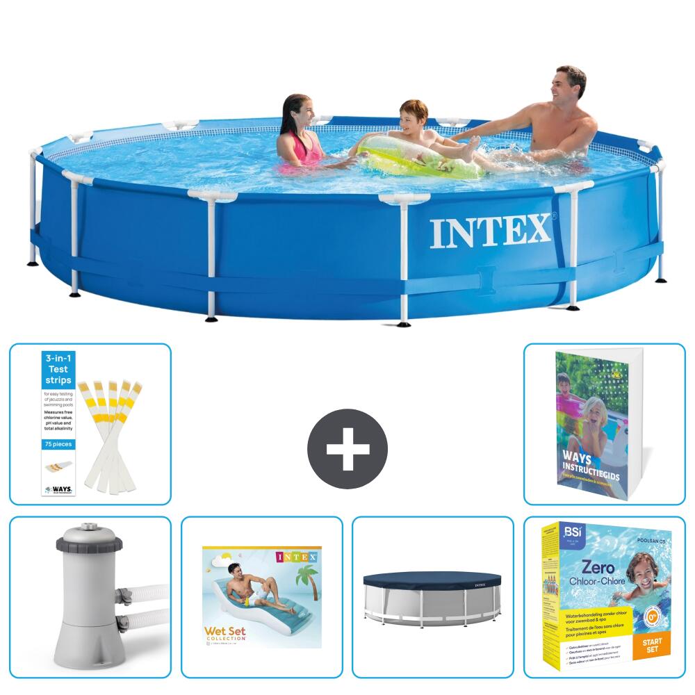 INTEX Basen ze stelażem Okrągły - 366x76 cm - 7-częściowy S291