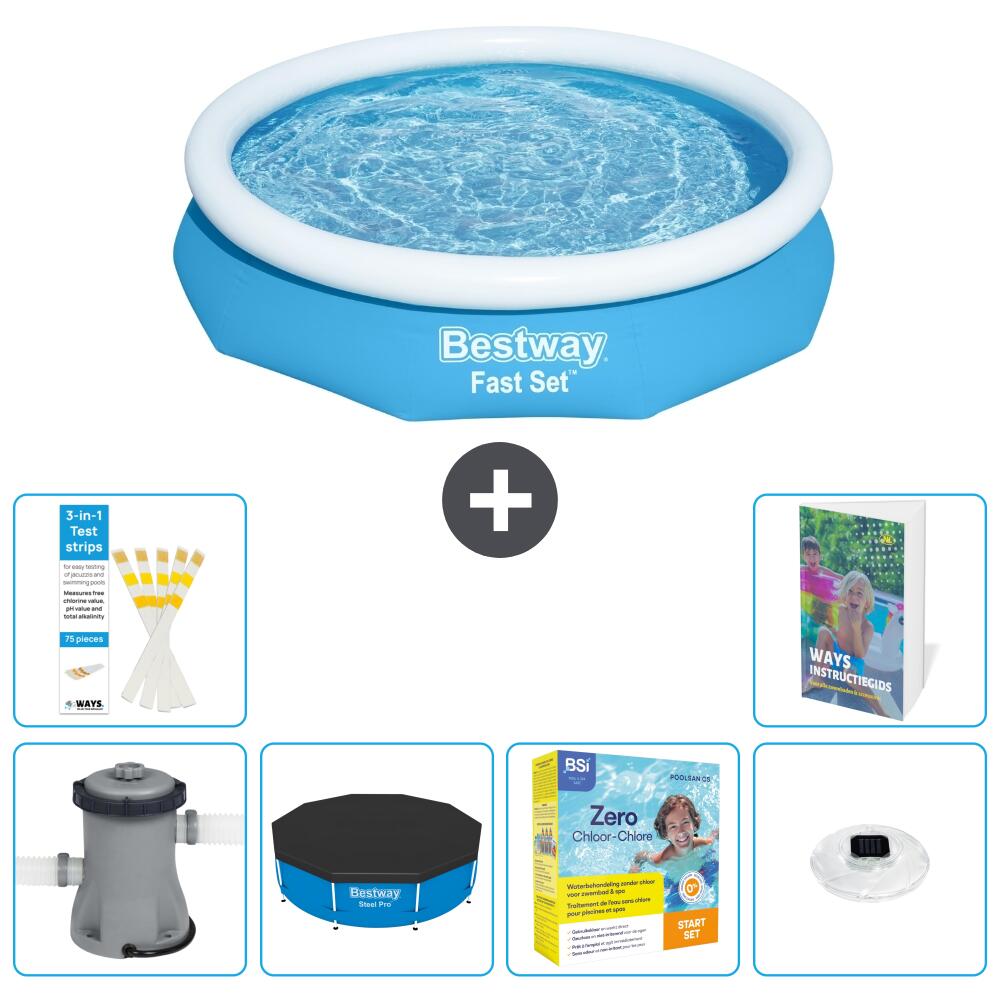 BESTWAY Basen Fast Set Okrągły - 305x66 cm - 7-częściowy S178