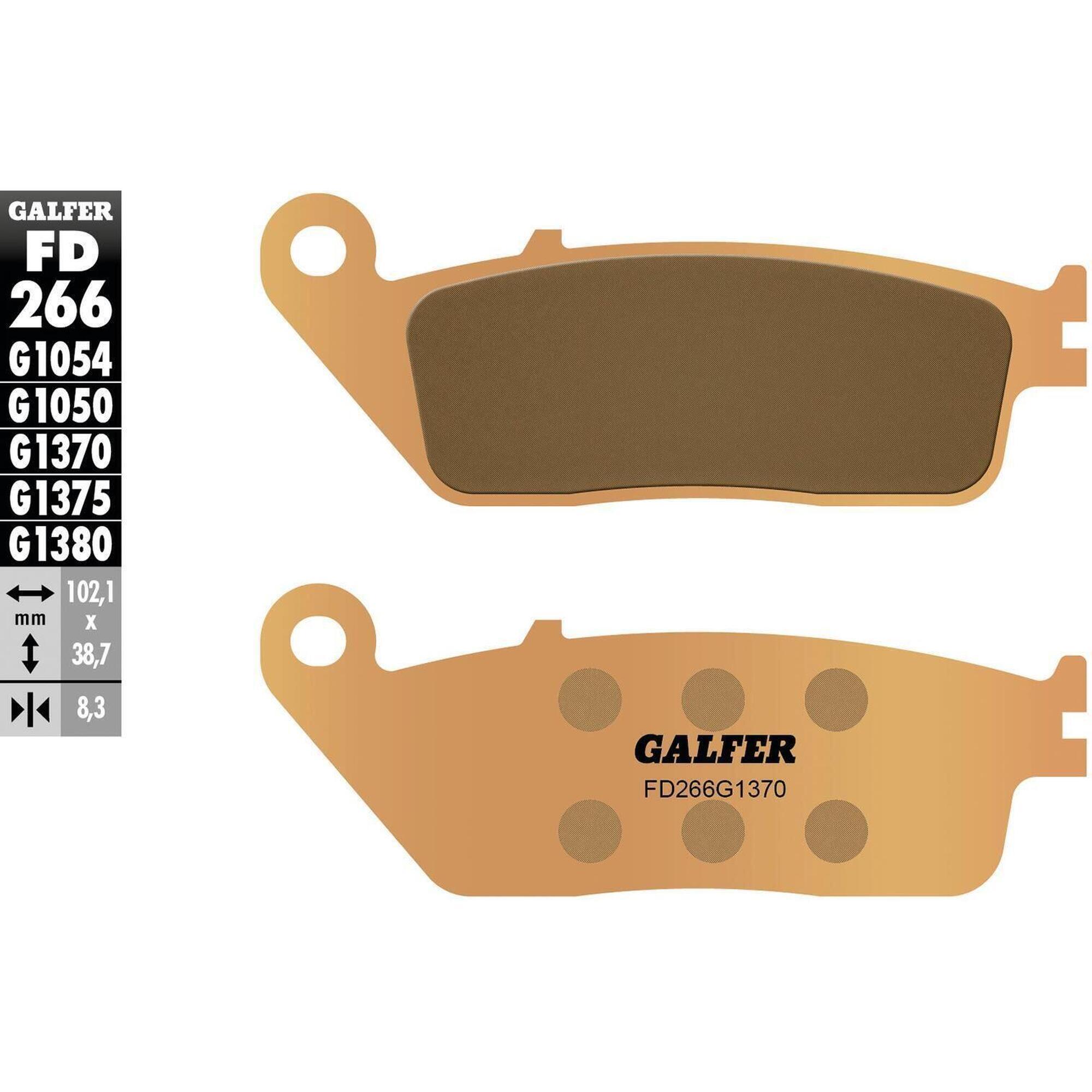Klocki hamulcowe GALFER FD266 (G1370) metal spiekany 102 1×38 7×8 3 mm