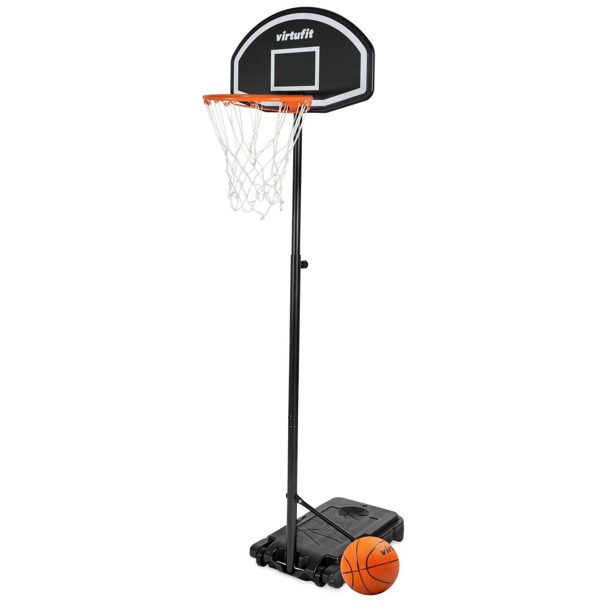 Zdjęcia - Kosz do koszykówki VirtuFit Regulowany słup do koszykówki - 170 do 215 cm z piłką i pompką Czarny 