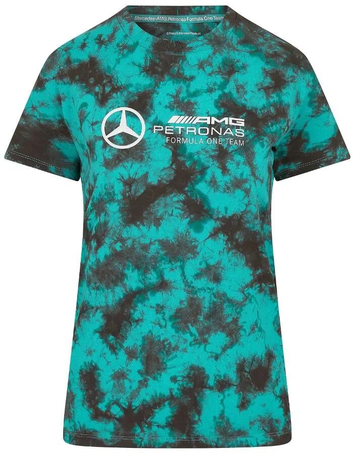 T-shirt damski Mercedes-AMG Petronas F1 Tie-Dye Multicolor Green