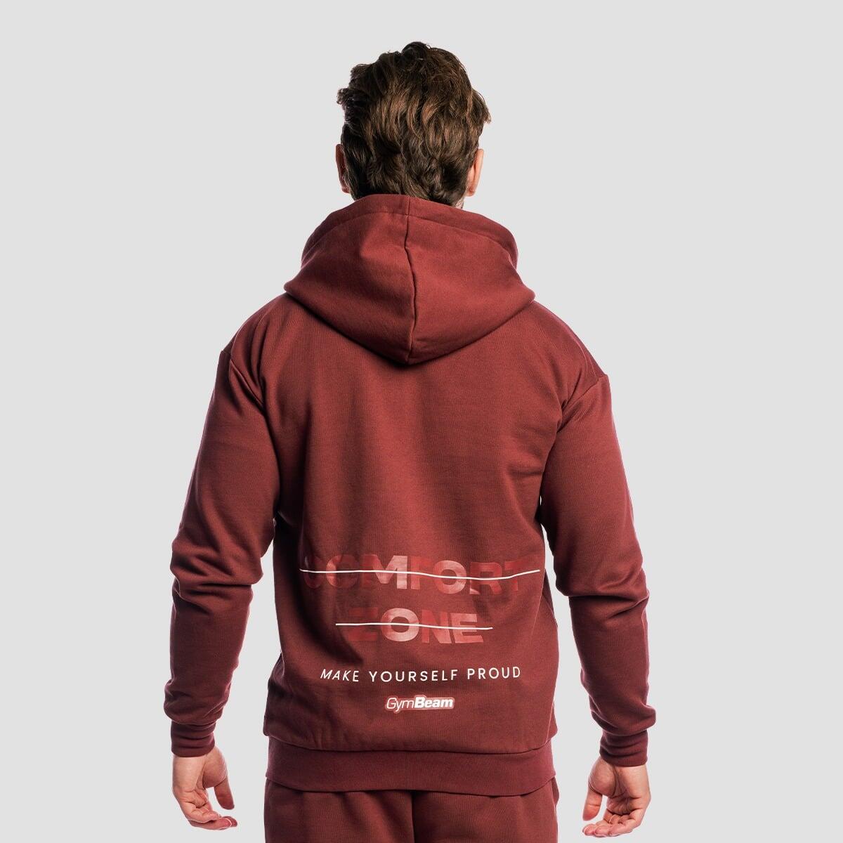 Bluza męska fitness oversize z zamkiem Zone Cherrywood