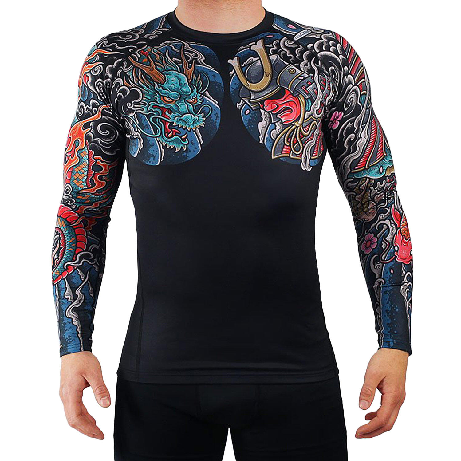 Rashguard do MMA męski Groundgame BUSHIDO 3.0 z długim rękawem