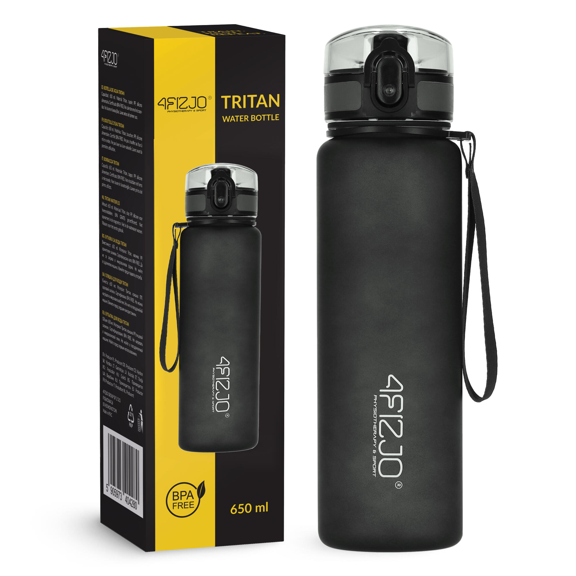 Sportowa butelka na wodę 4FIZJO 650 ml