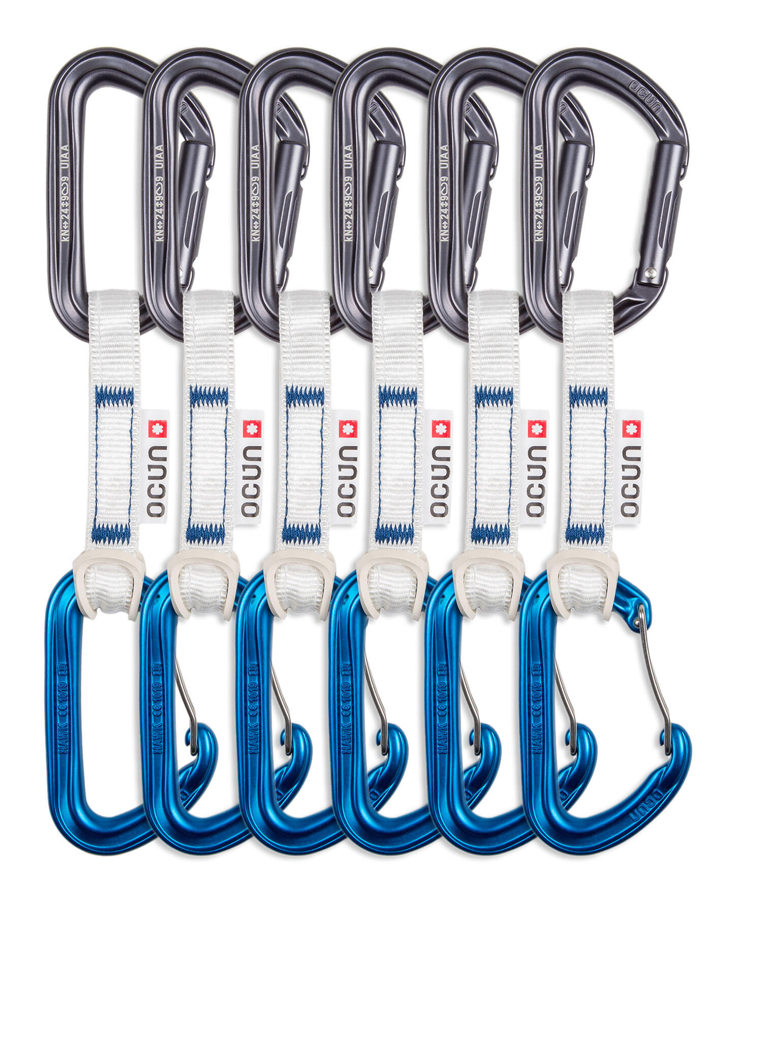 Ekspresy wspinaczkowe Ocun Hawk QD Combi Bio-Dyn-Ring 15 mm 10 cm 6-pack - blue