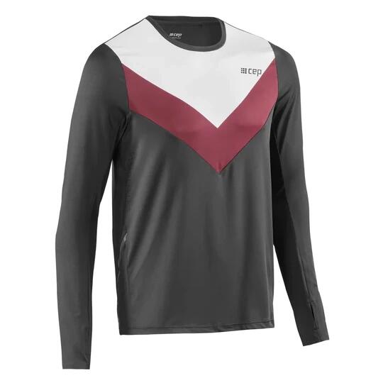 Męska koszulka sportowa Chevron z długim rękawem szybkoschnąca oddychająca CEP