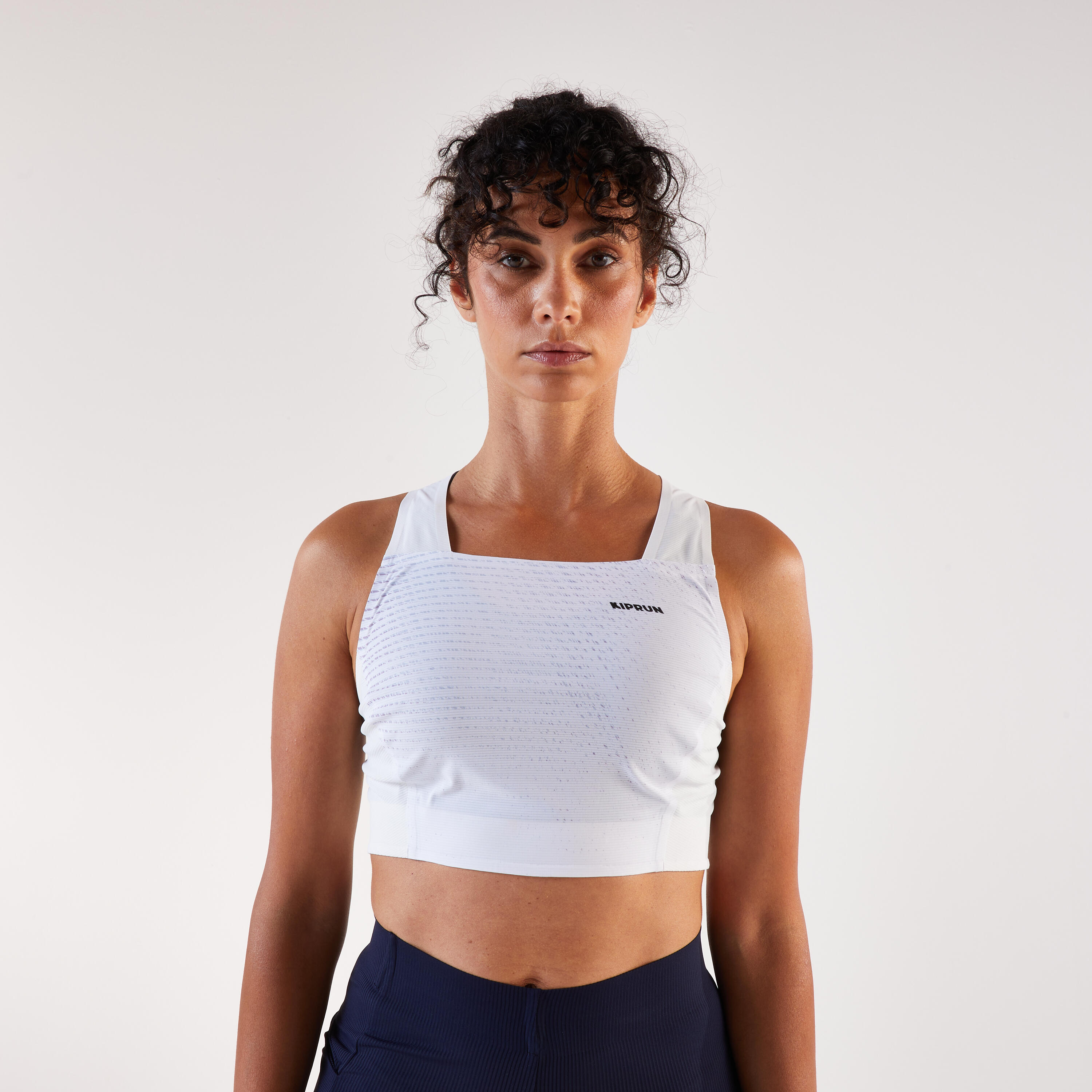 Koszulka do biegania bez rękawów damska Kiprun crop top
