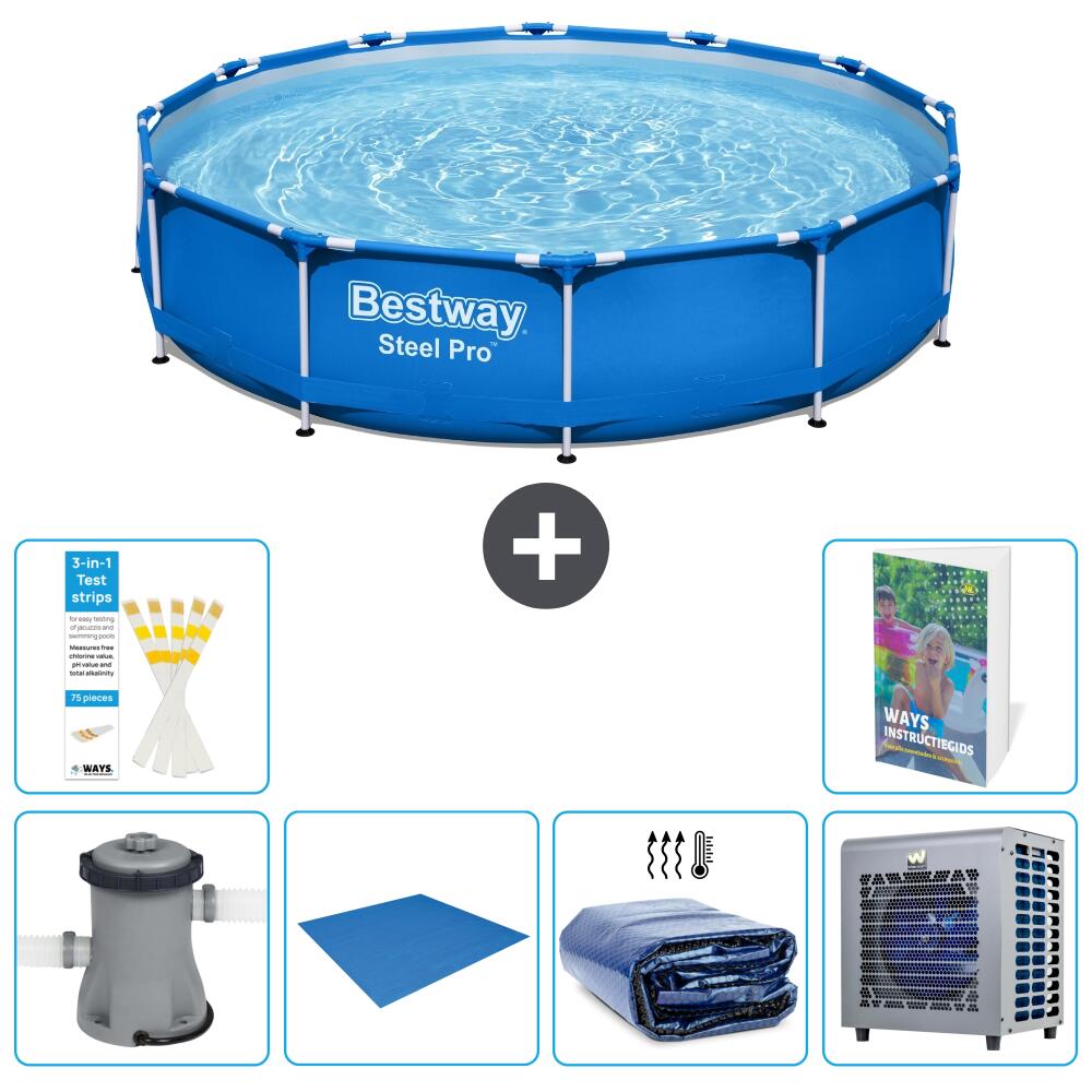 BESTWAY Basen Steel Pro Okrągły - 366x76 cm - 7-częściowy S278