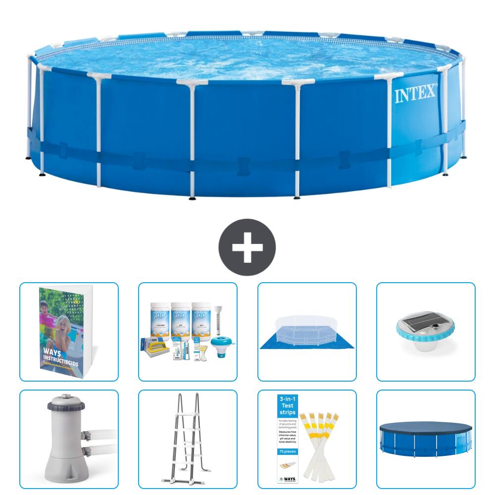 INTEX Basen ze stelażem Okrągły - 457x122 cm - 9-częściowy S576