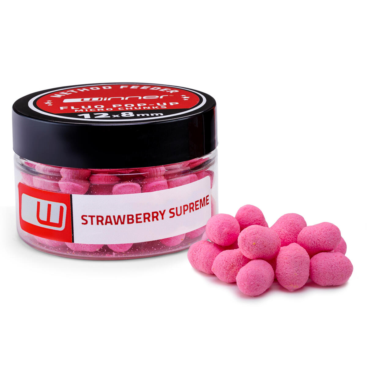 Mikro Fluo Chunks przynęty do metodyTruskawka Supreme