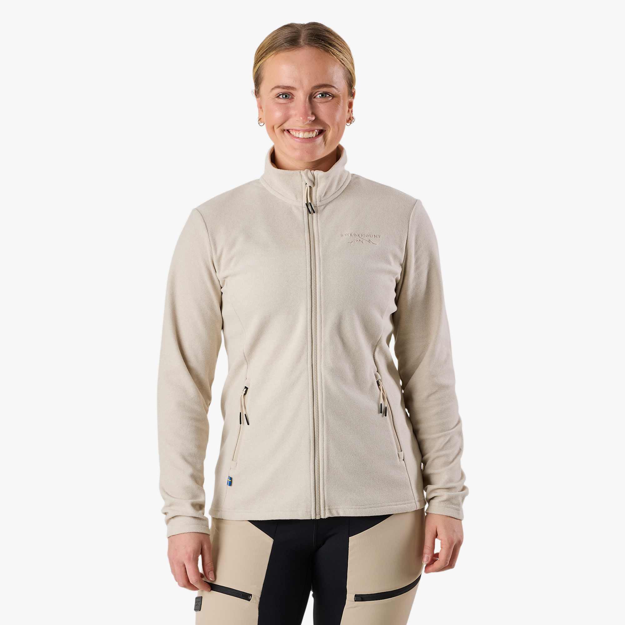 Bluza Polarowa Rozpinana Wędrówki Kobieta Lofoten Elastyczny W Cztery Strony