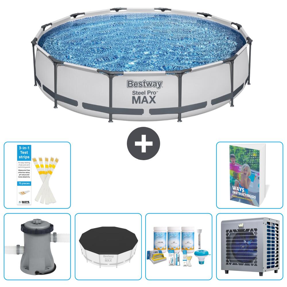 BESTWAY Basen Steel Pro MAX Okrągły - 366x76 cm - 7-częściowy S264
