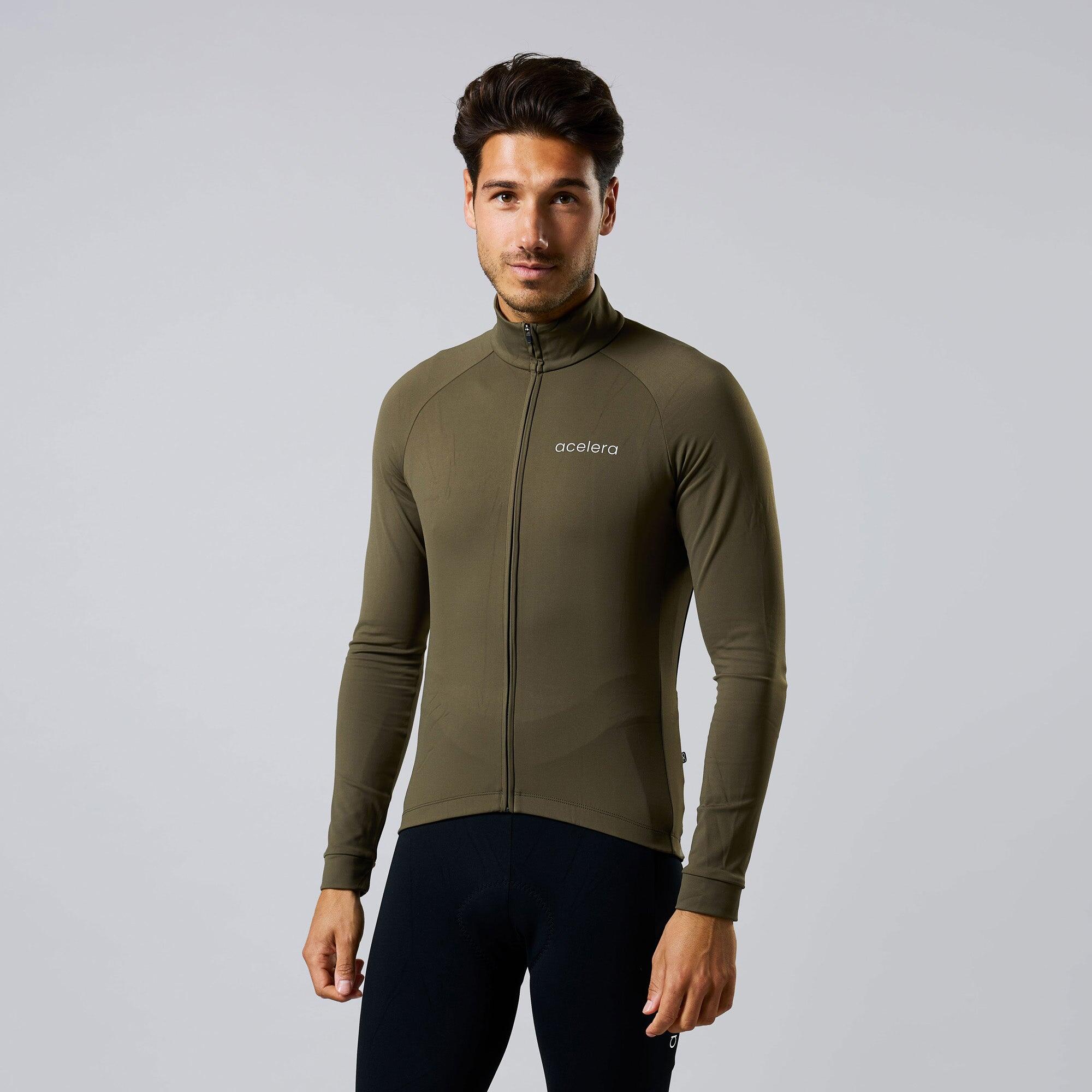 Męska koszulka kolarska z długim rękawem Essential Thermofleece Winter