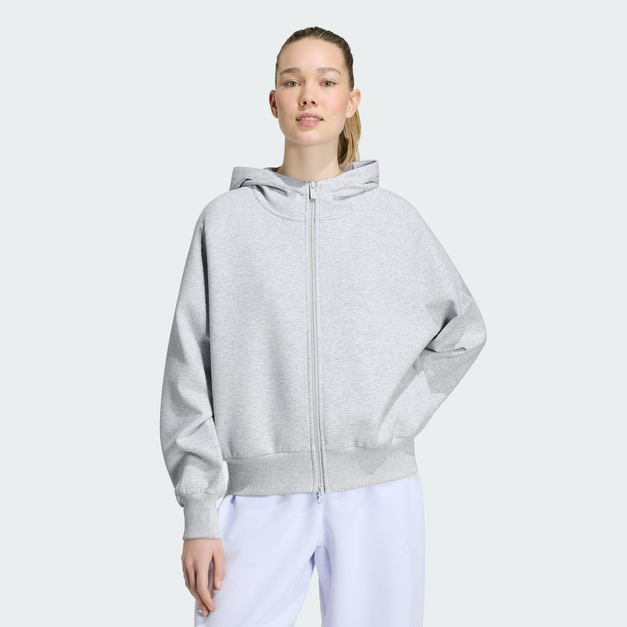 BLUZA Z KAPTUREM SOFT LUX Z SUWAKIEM NA CAŁEJ DŁUGOŚCI
